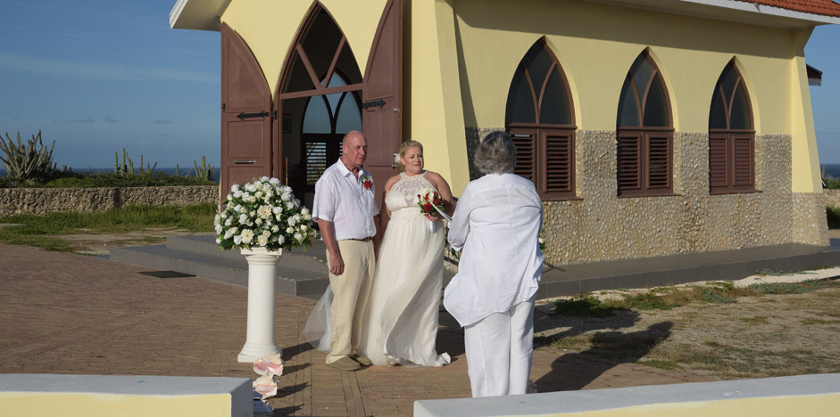 Ceremony at Alto Vista Chapel Aruba